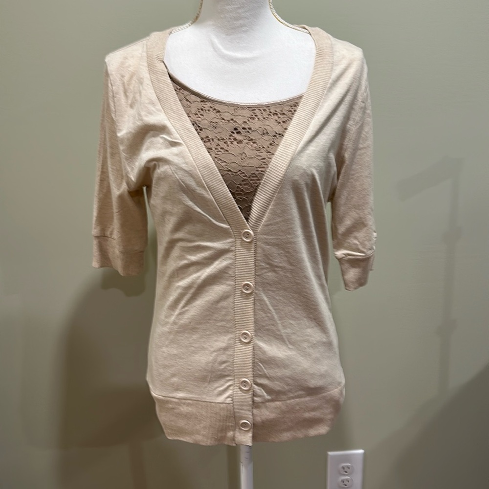 Tank and 1/2 sleeve cardigan